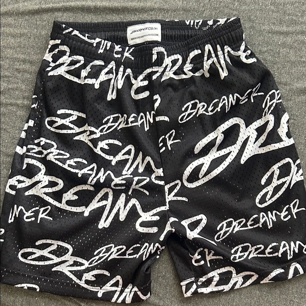 Dreamers Kids Black and White Graphic Shorts